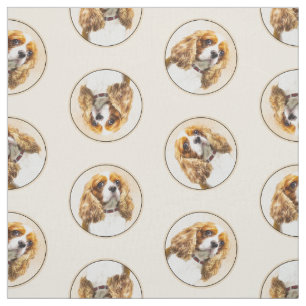Tecido Cavalier King Charles Spaniel Cav Art Pintura