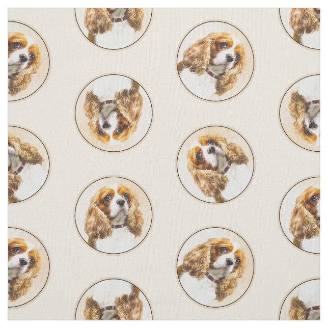 Tecido Cavalier King Charles Spaniel Cav Art Pintura (Modelo)
