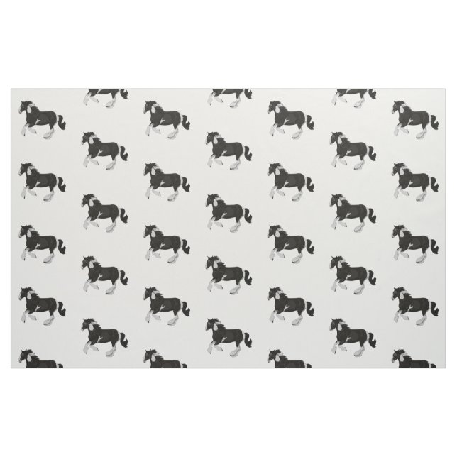 Tecido Cavalo aciganado de Vanner do Pinto preto e branco (Fat Quarter)