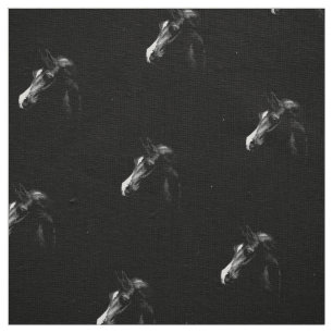 Tecido Cavalo árabe preto clássico & elegante