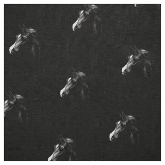 Tecido Cavalo árabe preto clássico & elegante