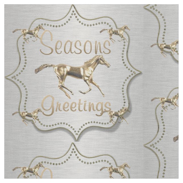 Tecido Cavalo Dourado Ocidental No Feriado De Prata (Detalhe)
