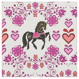 Tecido Cavalo Falso Frísico/Físico rosa/preto,corações, 4
