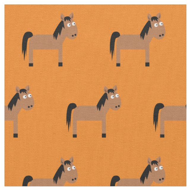 Tecido Cavalo Fofo Quarto de Bebê Infantil Laranja (Detalhe)