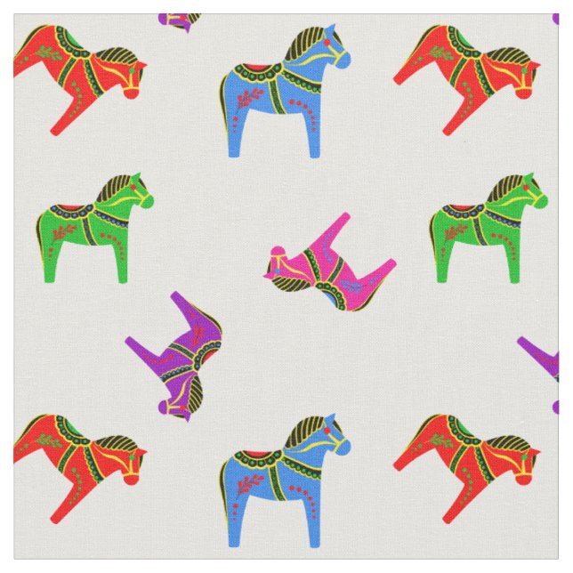 Tecido Cavalo foliar Dala azul/vermelho/rosa/roxo/verde/p (Detalhe)