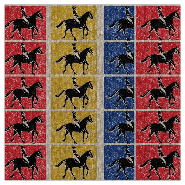 Tecido Cavalo Inglês e Cavaleiro (Modelo)