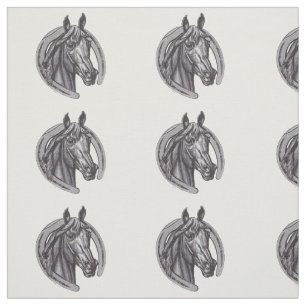 Tecido Cavalo Lover Grande Ferradura Vintage Animal