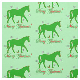 Tecido Cavalo no Feliz Natal da silhueta
