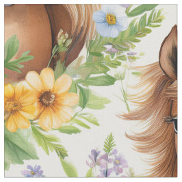 Tecido Cavalo Selvagem Fluindo Verde Amarelo Amarelo