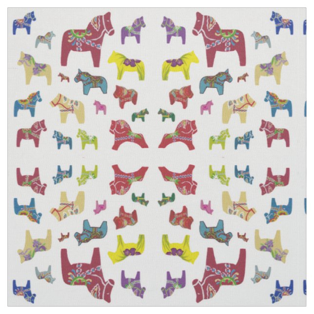 Tecido Cavalos Dala Multicoloridos (Modelo)