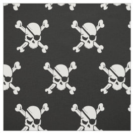 Tecido Caveira de Pirata Preto e Branco