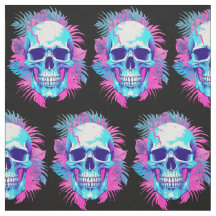 Caveira Floral no Estilo Vaporwave