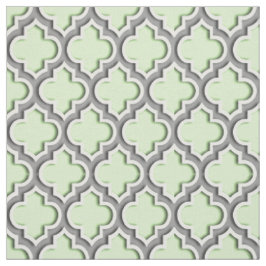 Tecido Celeron Verde, Cinza Escura Quatrefoil Marroquino 
