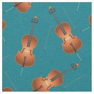 Tecido Cello Music Musical Room Decor Teal
