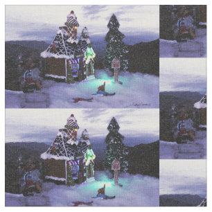 Tecido Cena de Neve na Wonderland de inverno de 2020