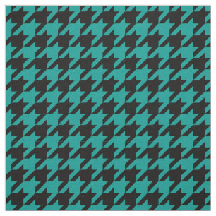 Tecido Cerceta escura, teste padrão preto #2M de