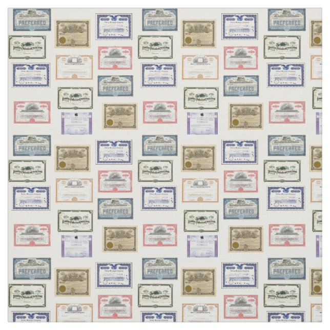 Tecido - certificados do mercado de Wall Street (Modelo)