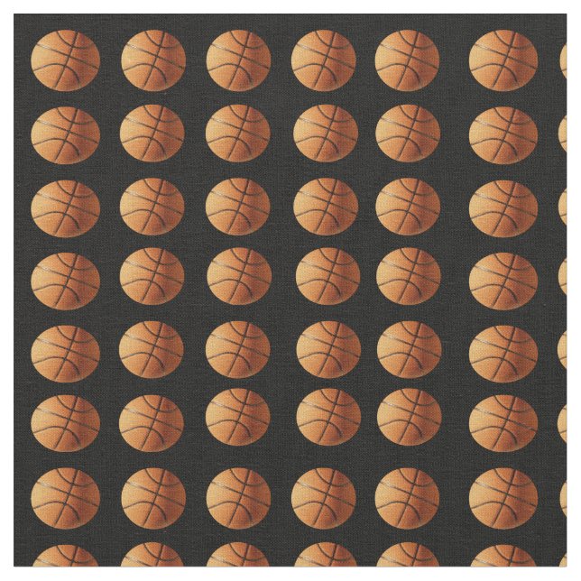 Tecido Cestas de Basquete Tradicionais Laranja em Preto, (Detalhe)