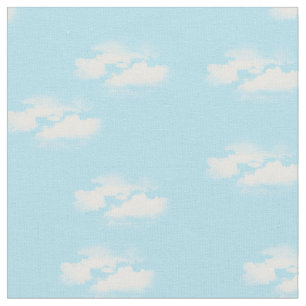 Tecido Céu azul com nuvens fofinhas