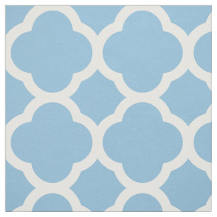 Tecido Céu Azul Moderno Quatrefoil Grande Escala