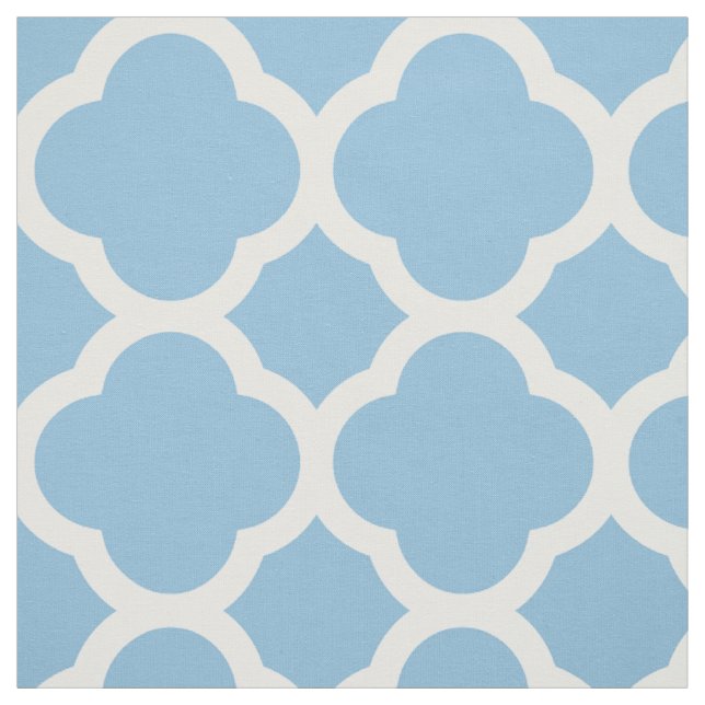 Tecido Céu Azul Moderno Quatrefoil Grande Escala (Modelo)