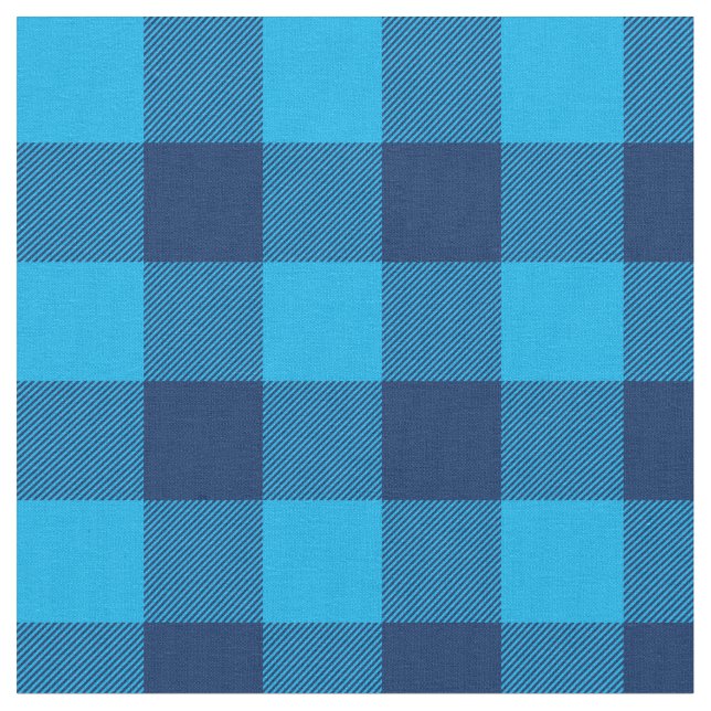 Tecido Céu Brilhante e Xadrez Azul de Gingham Marinho (Detalhe)