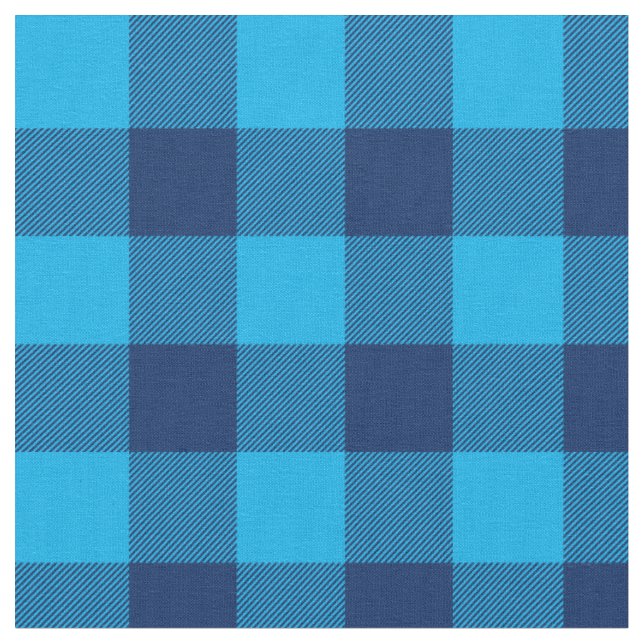 Tecido Céu Brilhante e Xadrez de Ginga Azul-Marinho (Detalhe)