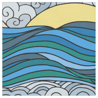 Tecido Céu de Sun e o mar