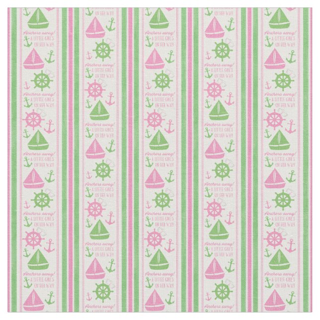Tecido Chá de fraldas Náutico Da Rapariga Anchura (Detalhe)
