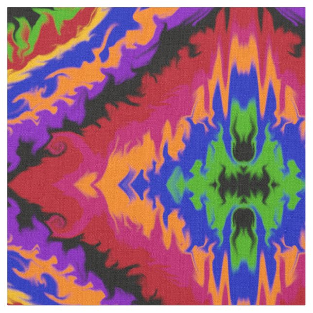 Tecido Chamas em Cores Abstratas (Detalhe)