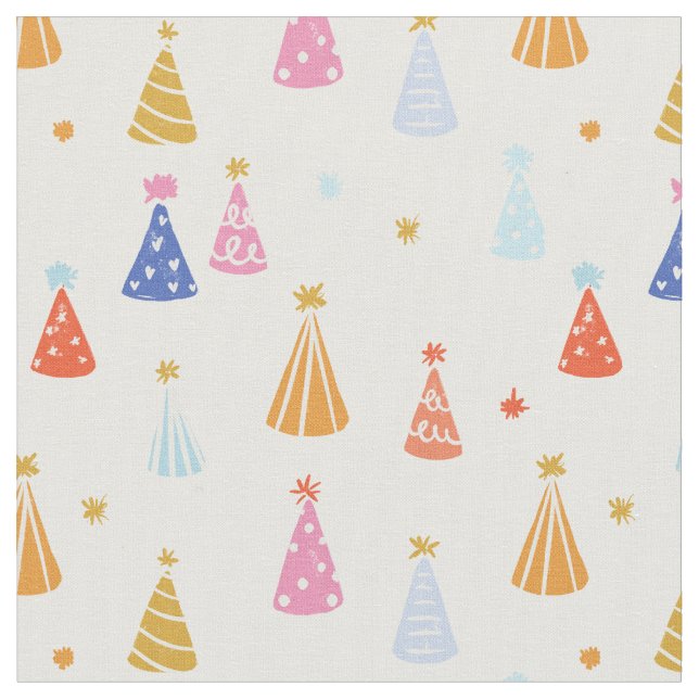 Tecido Chapéu de Aniversário multicolorido arco-íris (Detalhe)