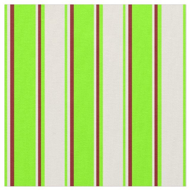 Tecido Chartreuse, Beige & Maroon Stripes (Detalhe)