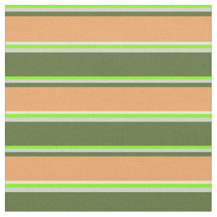 Tecido Chartreuse, Cinzas, Verde-Oliva, Castanho e Creme-