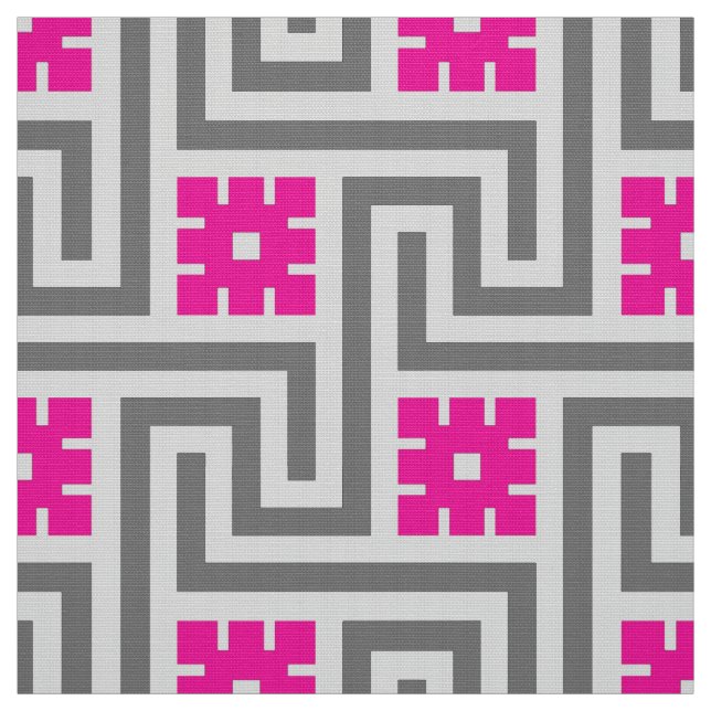 Tecido Chave de Deco, cinza/cinzas e rosa gregos do (Modelo)