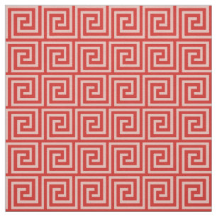 Tecido Chave grega, máscaras do rosa coral