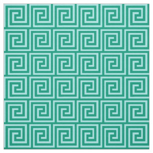 Tecido Chave grega, turquesa e aqua