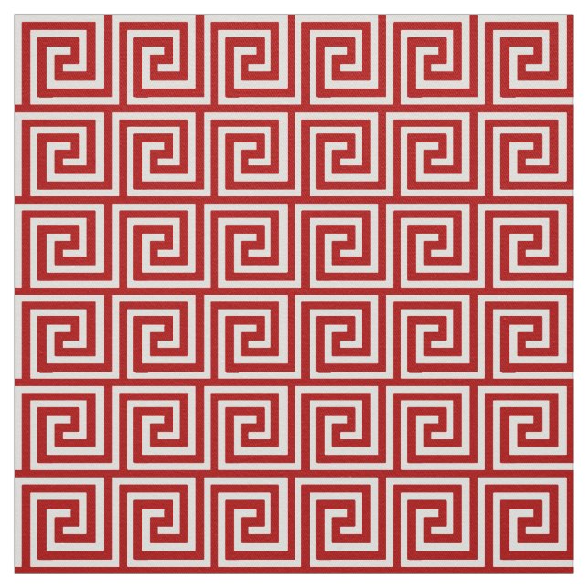 Tecido Chave grega, vermelho escuro e branco (Modelo)