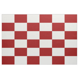 Tecido Checkered vermelho & branco geométrico dos