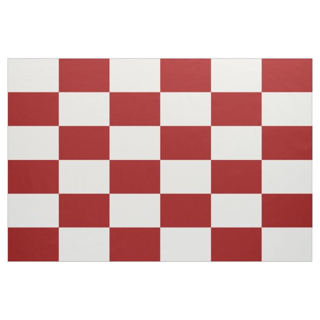 Tecido Checkered vermelho & branco geométrico dos (Jarda)