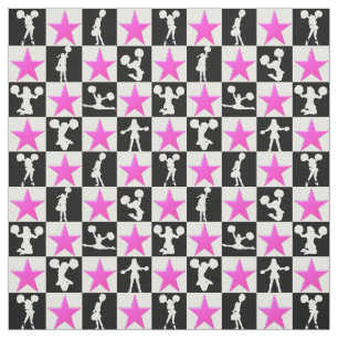 TECIDO CHEERLEADER PINK STAR