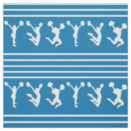 Tecido Cheerleading listrado azul e branco ou Pom