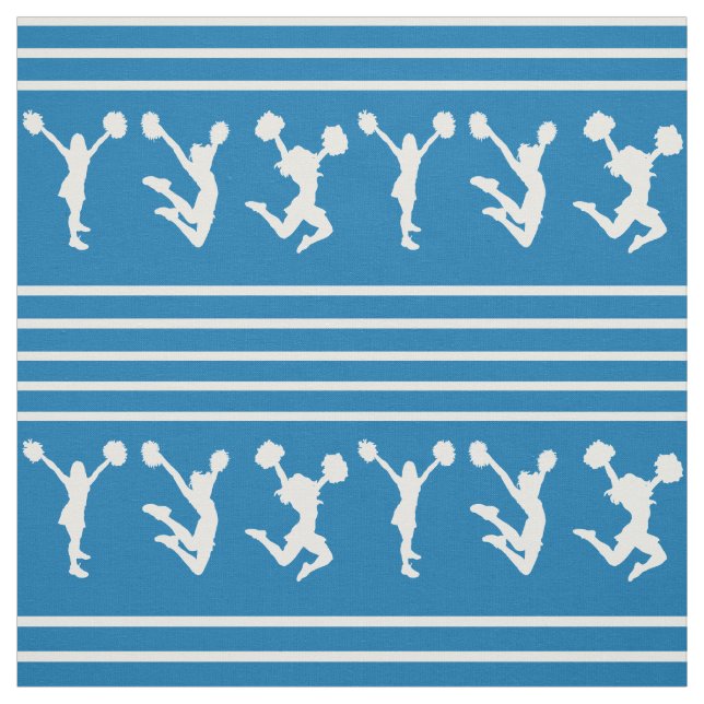 Tecido Cheerleading listrado azul e branco ou Pom (Modelo)