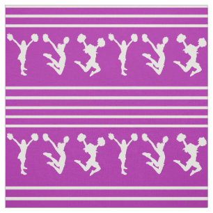 Tecido Cheerleading listrado roxo e branco ou Pom