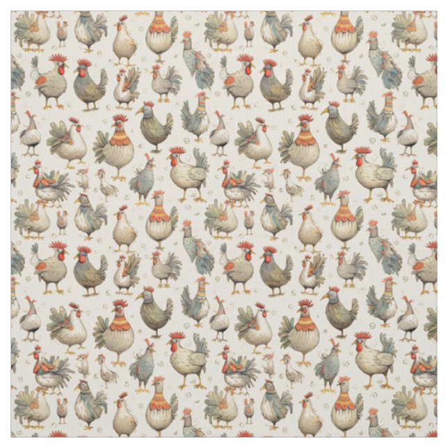 Tecido Cheery Coops: frango chorão (Modelo)