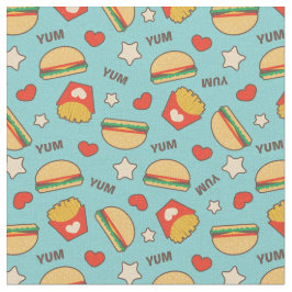 Tecido Cheeseburgers saborosos & batatas fritas