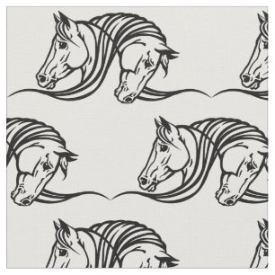 Tecido chefes de dois cavalos