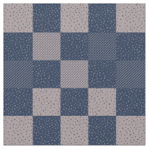 Tecido - Cheque de Buffalo Louco em Azul e Taupe