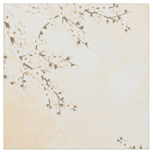 Tecido Cherry Blossom Beige Cream Asia Floral