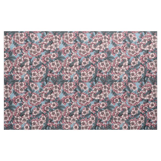 Tecido Cherry blossom in pink and blue (Fat Quarter)