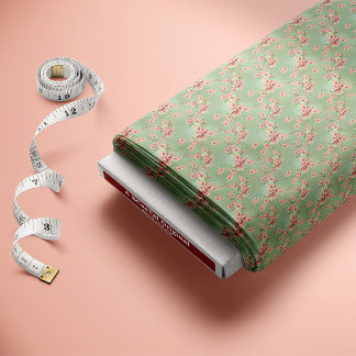 Tecido Cherry Blossoms em Rosa e Teal